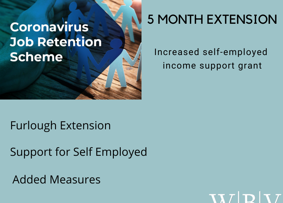 5 month extension to the Coronavirus Job Retention Scheme and increased self-employed income support grant