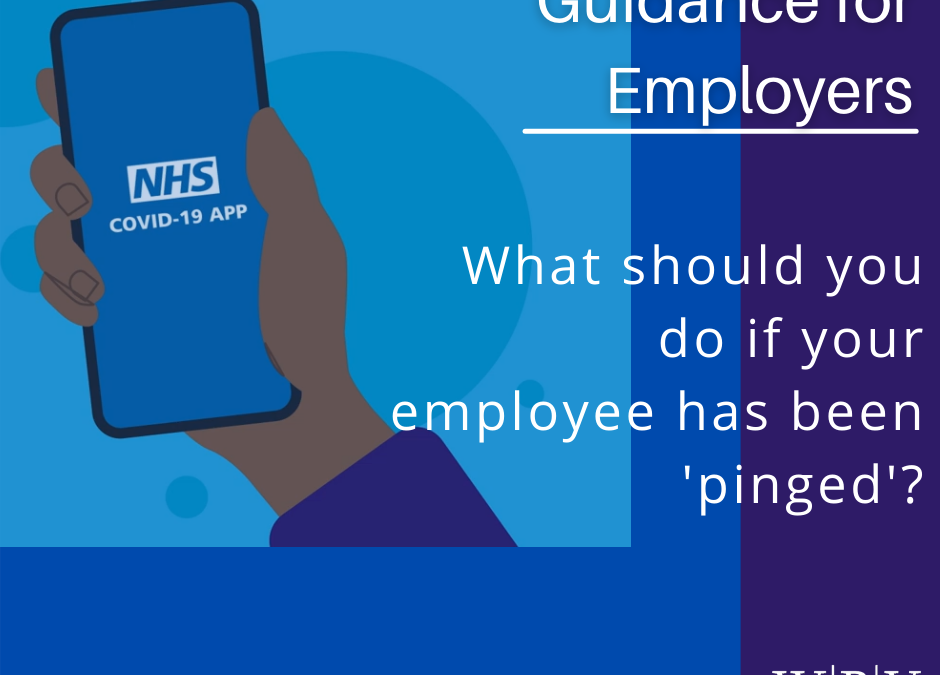 What should you do if you or your staff are ‘pinged’ by the NHS COVID-19 App? Guidance for employers