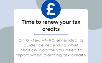 Time to renew your Tax Credits